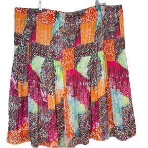 Ninety Colorful Skirt Micro Pleats Elastic Waist 3X Full Flowy‎ Lined Business